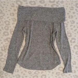 Chic Off-Shoulder Gray Sweater for Women